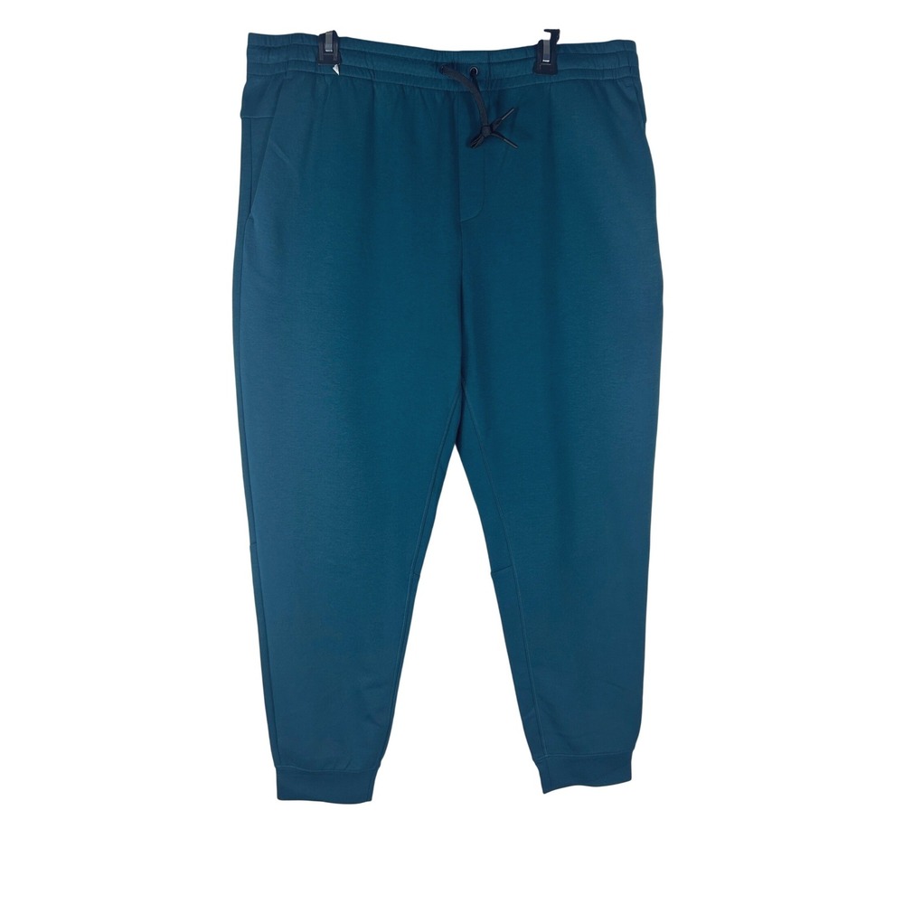 Member's Mark Mens Active Jogger Teal Blue Double Knit Stretch‎ Pants XL NWT